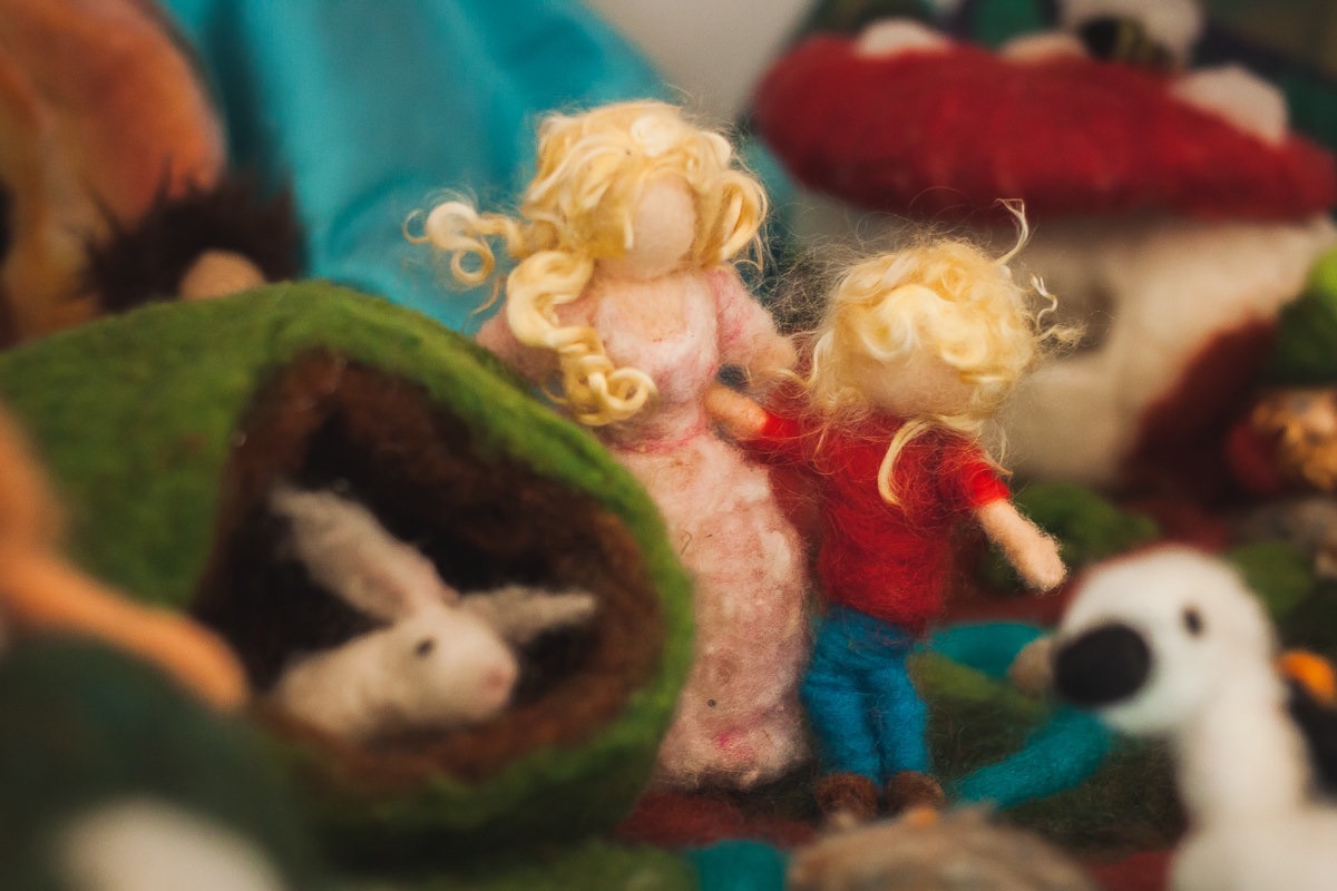 A Felted Hansel And Gretel Lost In a Felted Wood, At Castle Of Costa Mesa