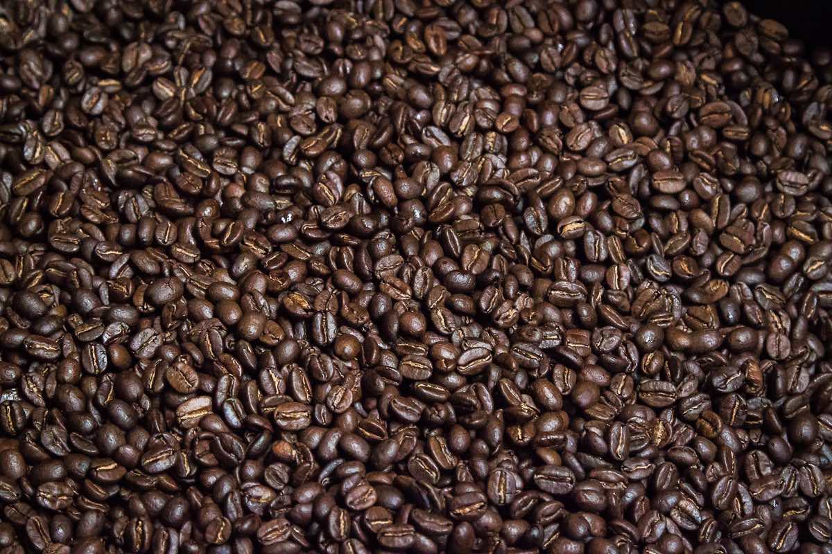 Organic coffee beans at Wilson Coffee in Westside Costa Mesa, California.