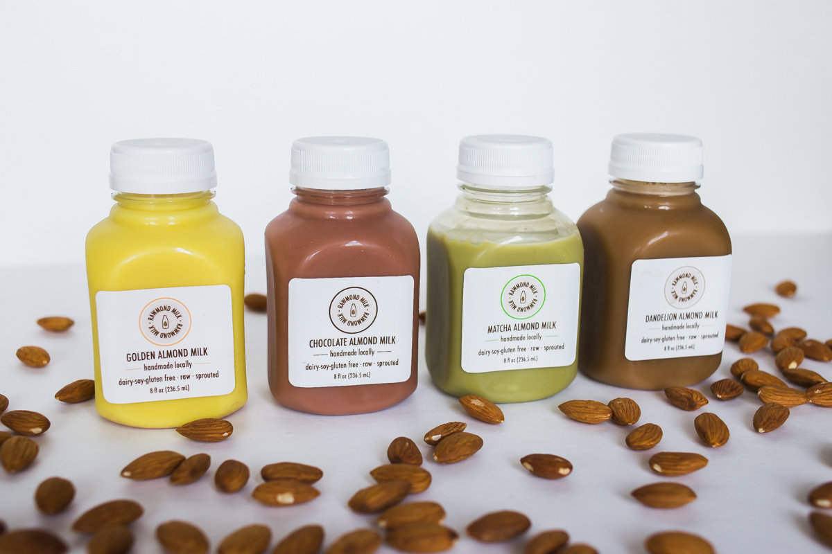 An almond milk for every palate: Costa Mesa's Rawmond Milk sells a wide variety of raw, organic flavors: like unsweetened, turmeric, matcha...and more!