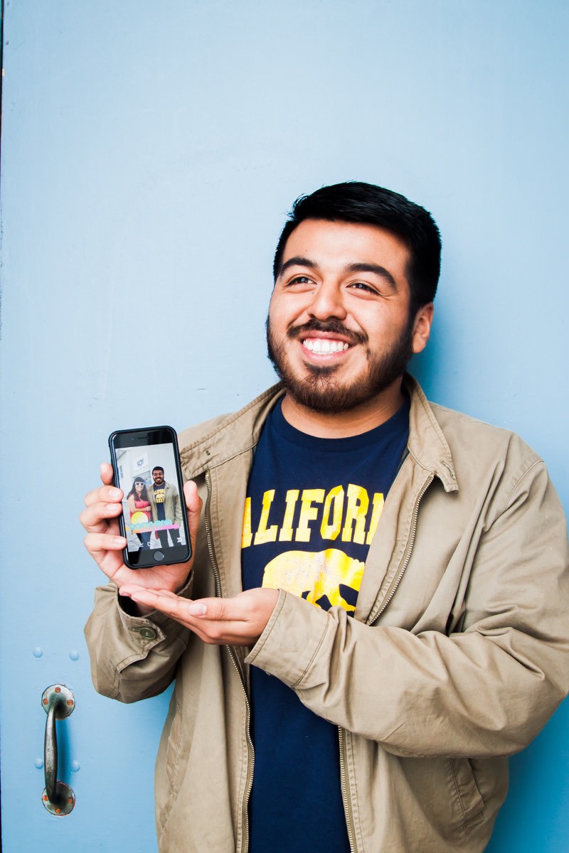 SOY alumn and Cal Berkley sophomore, Ricardo "Ricky" Herrara shows off the Costa Mesa Snapchat geofilter he designed