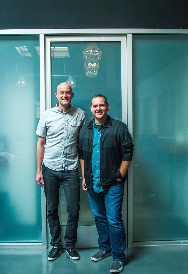 Cofounders of Wayfare HQ: Jeff Tanner and Brandon Arbini in Costa Mesa, CA