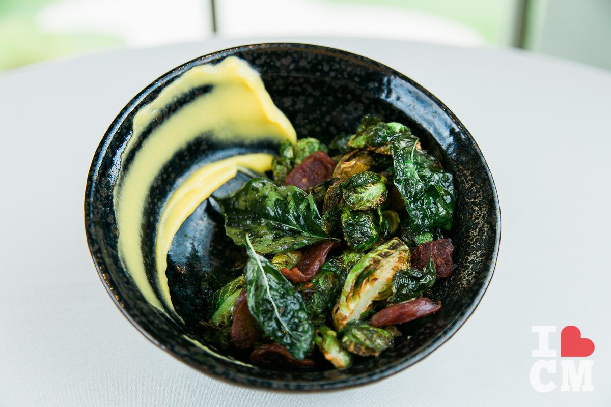 Beautiful Presentation of Crispy Brussel Sprouts by Mesa Verde Country Club's Executive Chef, Chris Chun