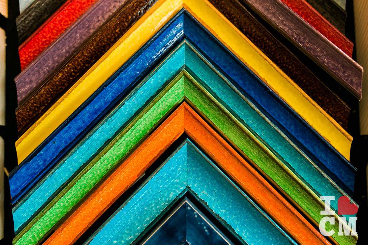 A Rainbow of Frame Color Choices at Best Framing in Costa Mesa, California