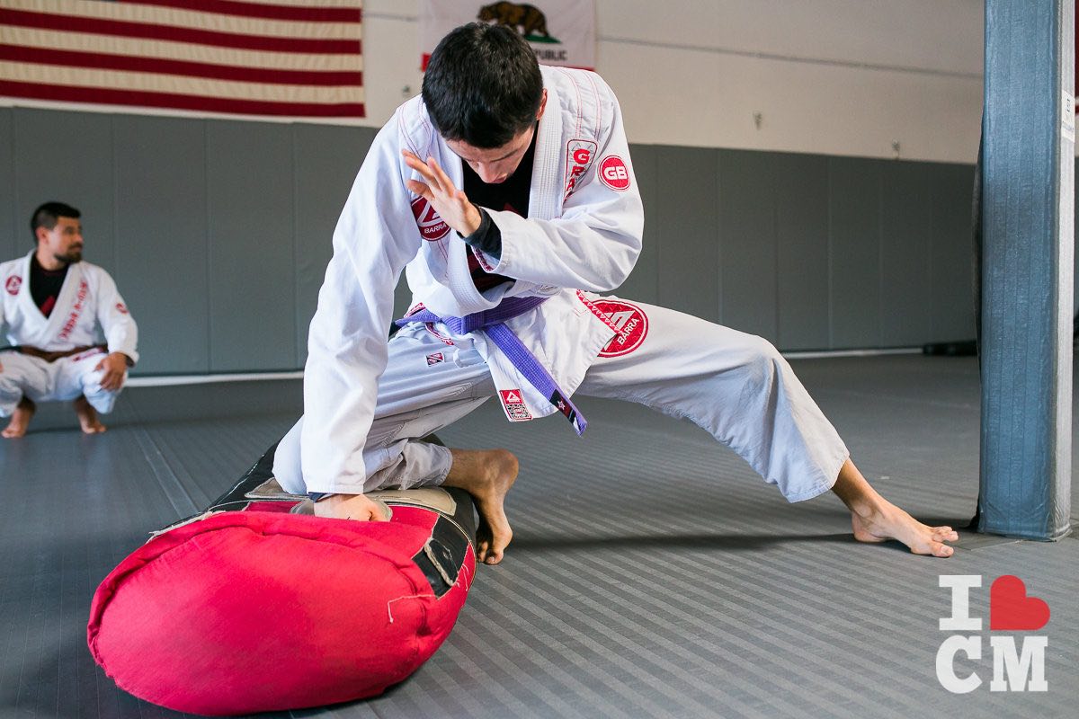 Patrick Cahill Working The Bag While Josh Ramirez Looks On, Gracie Barra Costa Mesa Brazilian Jiu-Jitsu