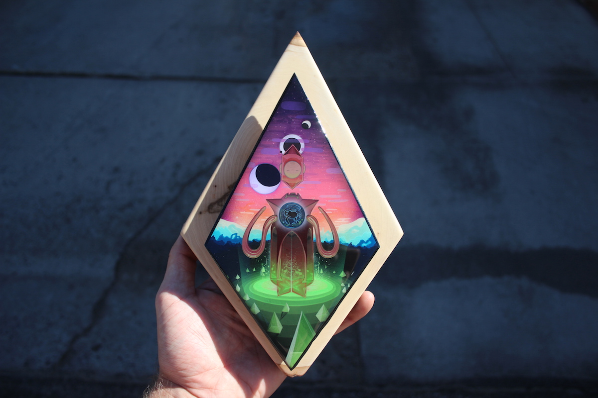 Diamond-Shaped Wood Cookie By Artist Joey Stupor