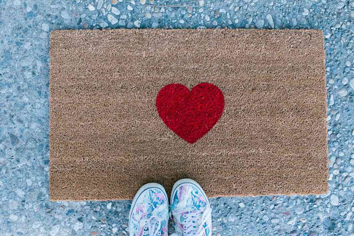 Whimsical Welcome Home: "Be Still My Heart" Doormat (Nickel + Birch // Costa Mesa, California)