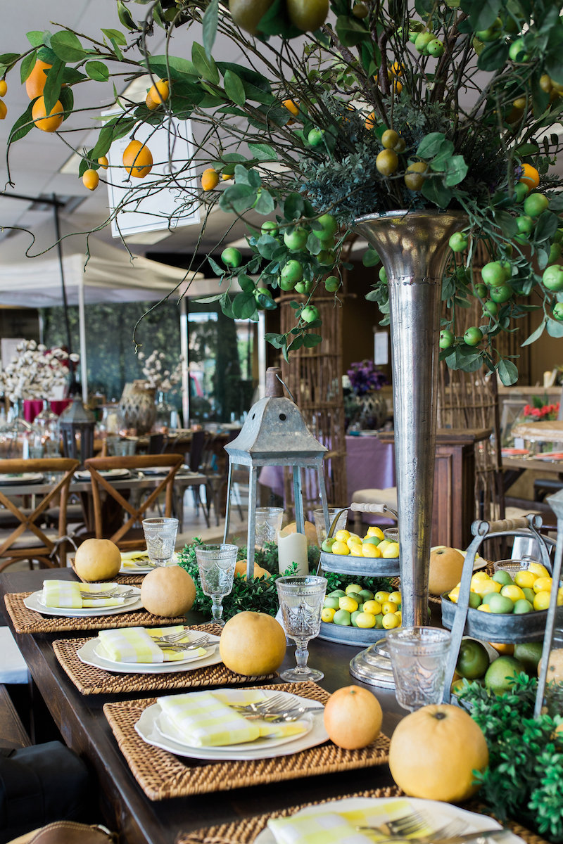 Tropical Tablescape in the Baker Party Rentals Showroom (Costa Mesa, CA)