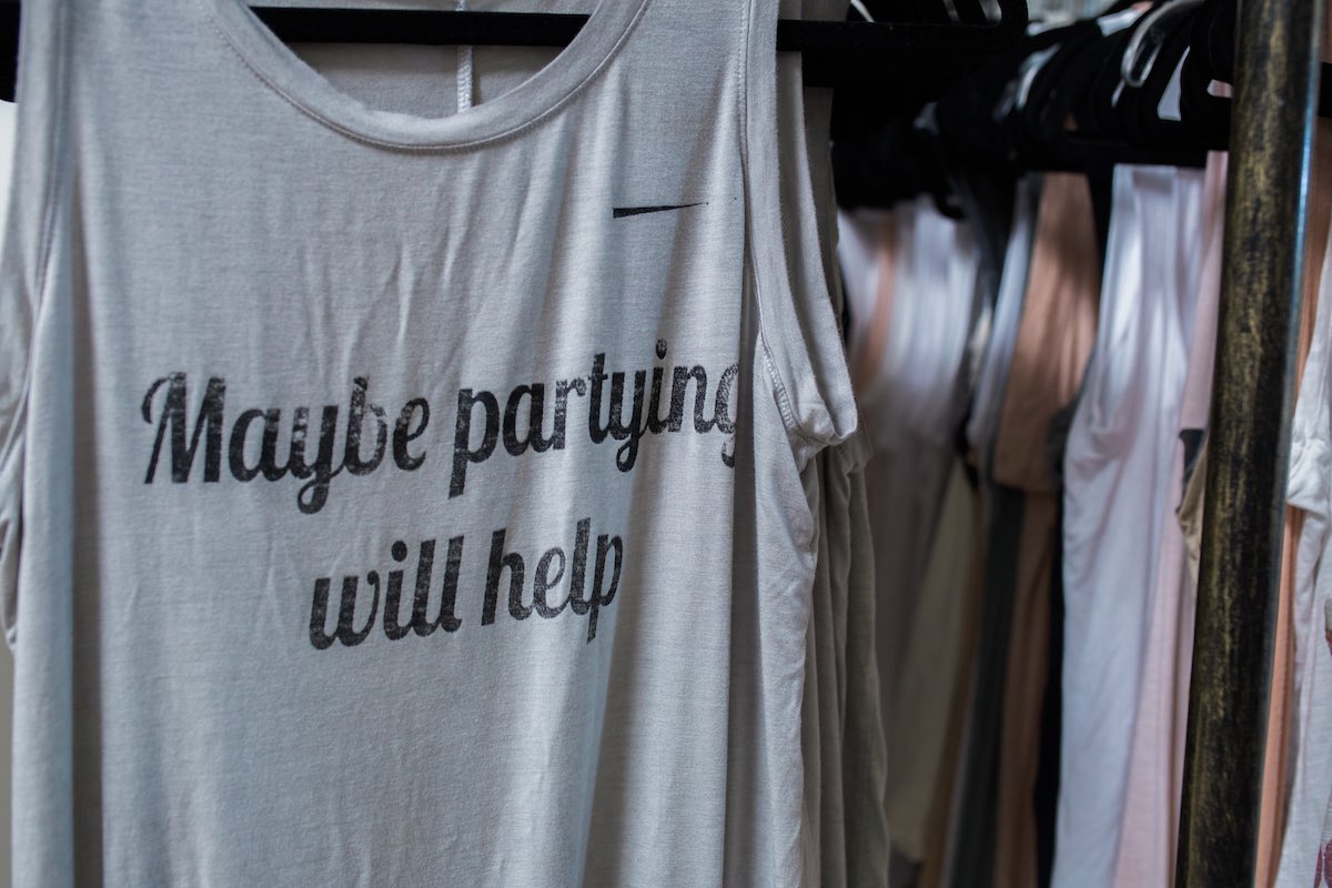 "Maybe Partying Will Help" Shirt, Brokedown Clothing, Costa Mesa
