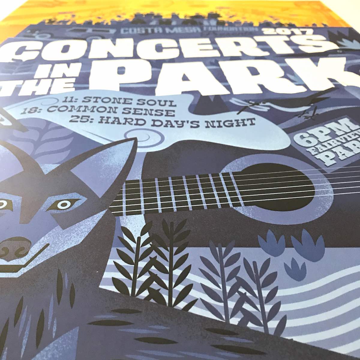 Design Is In The Details: Beautiful Layers, Shading and Use of Contrast Make the 2017 Costa Mesa Concerts In The Park Poster a Real Work of Art