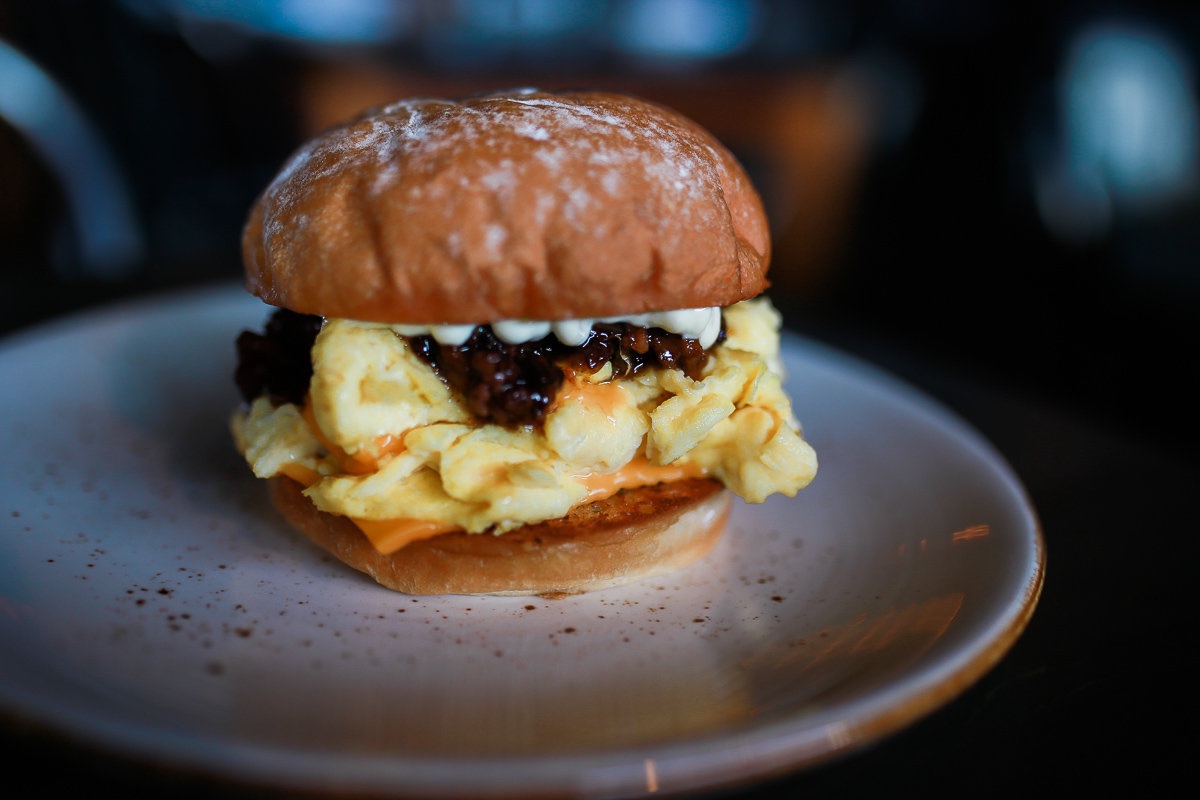 Bacon Jam, Egg, Cheese, Breakfast Sandwich at Thunderking Coffee Bar (SOCIAL Costa Mesa)