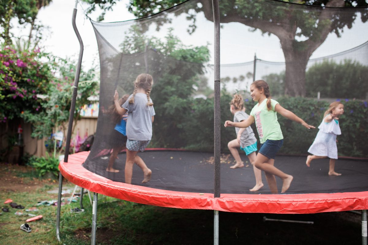 Bouncing The Wiggles Out on the Trampoline at Camp Lila, Mesa del Mar in Costa Mesa