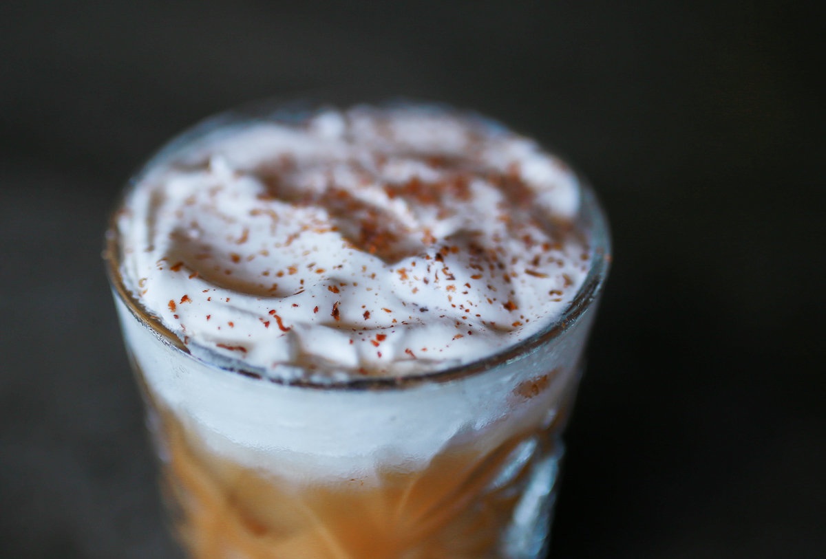 Latte With Housemade Whipped Cream at Thunderking Coffee Bar (Social Costa Mesa)