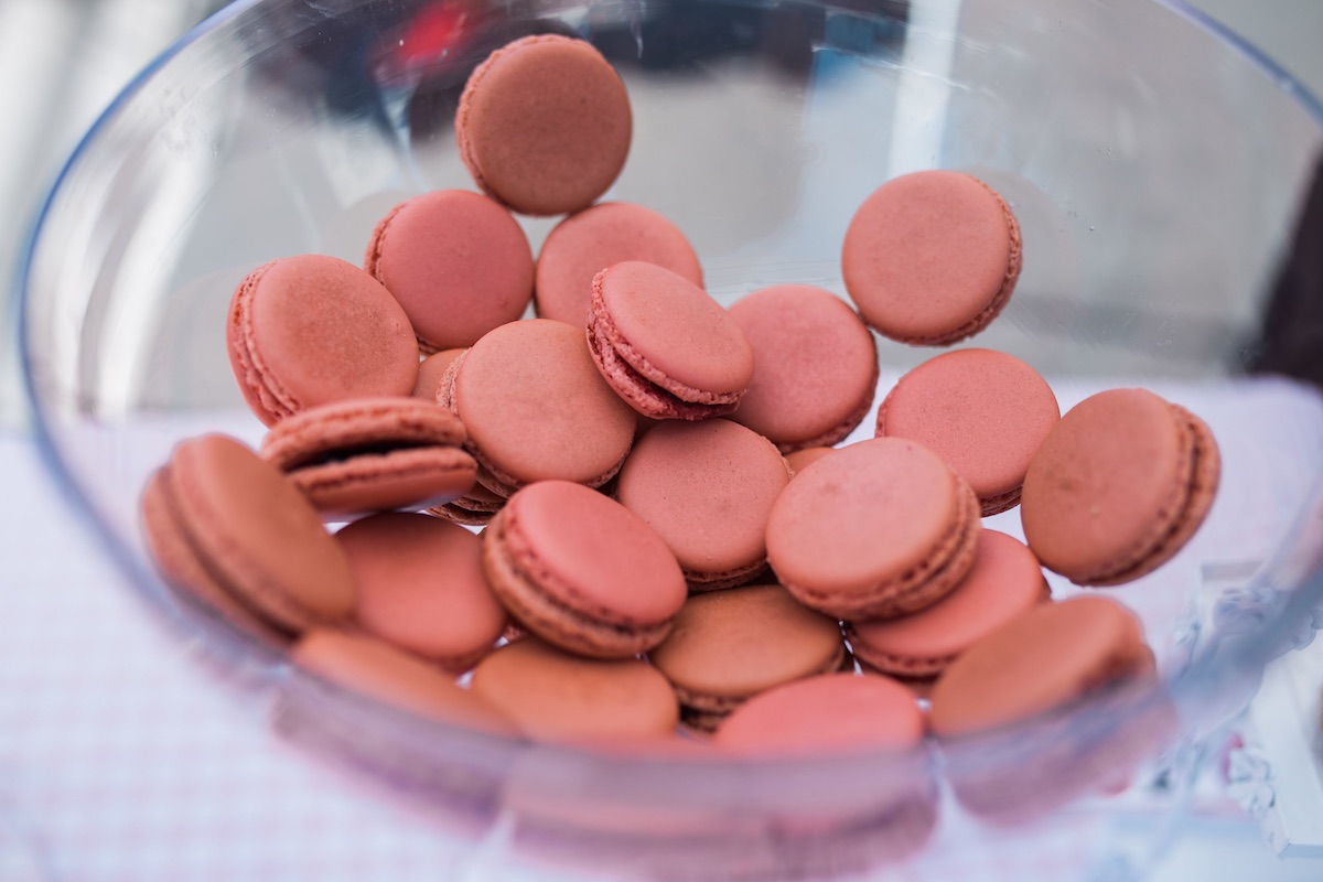 Tempting Treats: Bowl Full of Locally-Made French Macarons at SOCO Farmers' Market in Costa Mesa, California