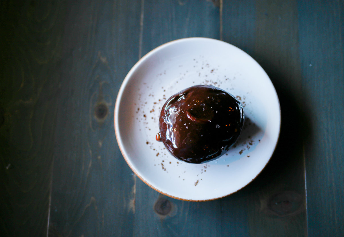 Coffee-Cream Filled Chocolate Donut at Thunderking Coffee Bar (SOCIAL Costa Mesa)