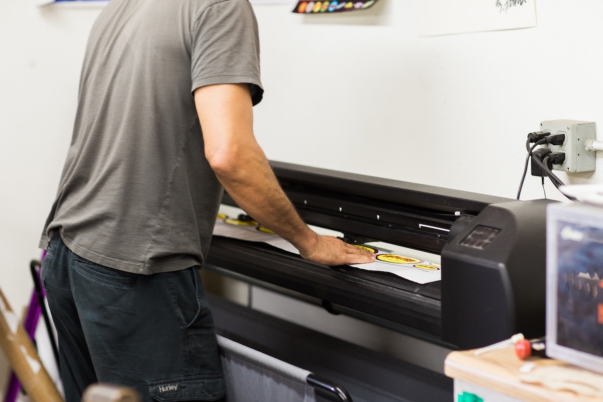 Feeding The Printer at Inkgenda, Westside Costa Mesa, California