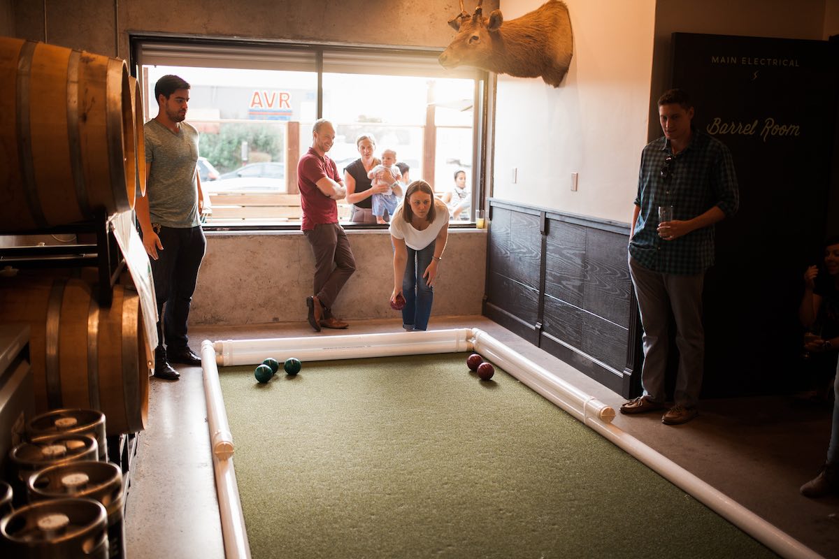 Throw Your Roll: Game of Bocce Ball with Left Coast Sports at Gunwhale Ales in Costa Mesa, California