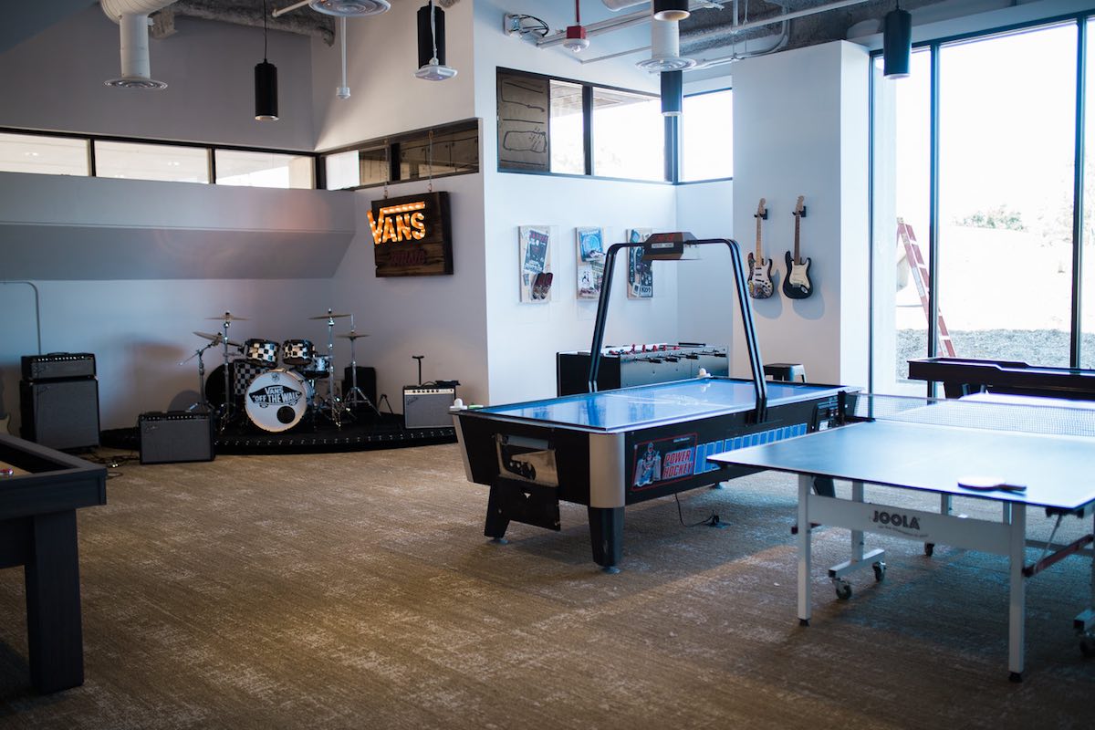 Billiards or Band Practice? The Rec Room at Vans Corporate HQ in Costa Mesa, Orange County, California. (photo: Brandy Young)
