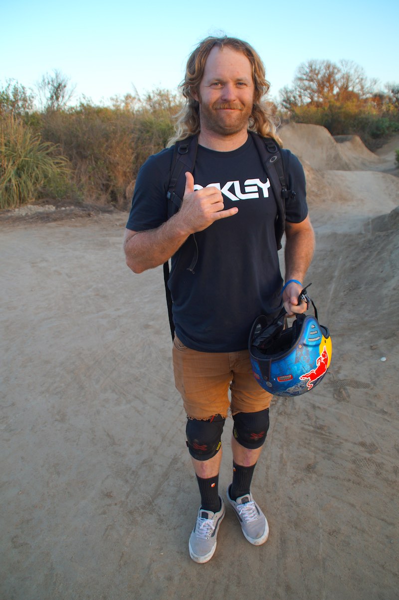Mike "Hucker" Clark is one of the unofficial mayors of Sheep Hills. He's been riding there for several years and is now a professional rider, sponsored by Red Bull and others. (photo: Bradley Zint)
