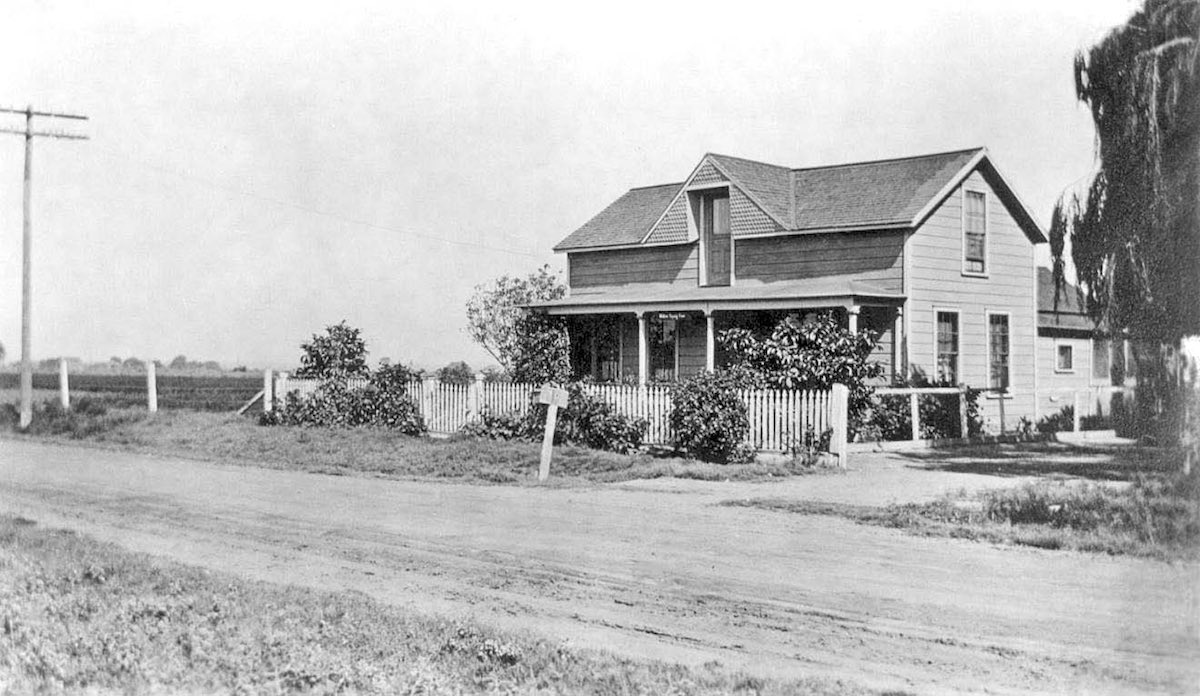 Fairview Road, pictured here near the Segerstrom family ranch house, is named after the 1800s-era boom town of Fairview. (photo courtesy of The Costa Mesa Historical Society)