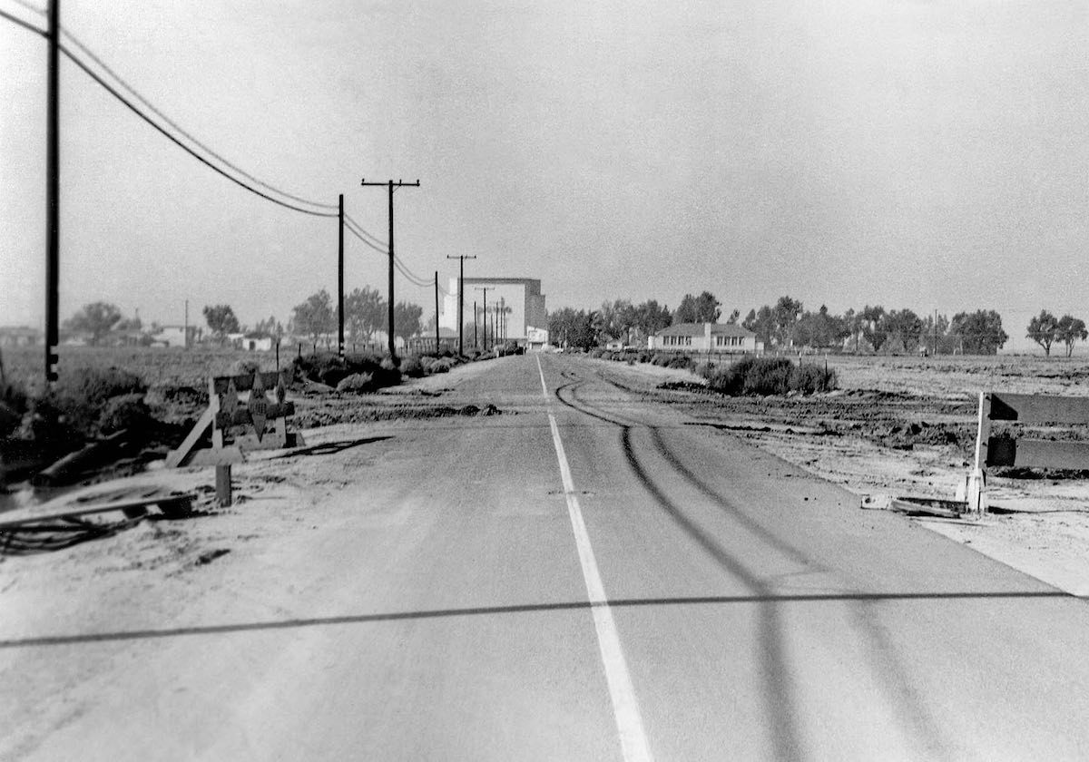 Paularino Avenue, pictured here between Red Hill Avenue and Newport Boulevard in 1965. The street takes its name from the early agricultural community of Paularino, a name likely derived from an early ranchero, Eduardo Polloreno. (photo courtesy of The Costa Mesa Historical Society)
