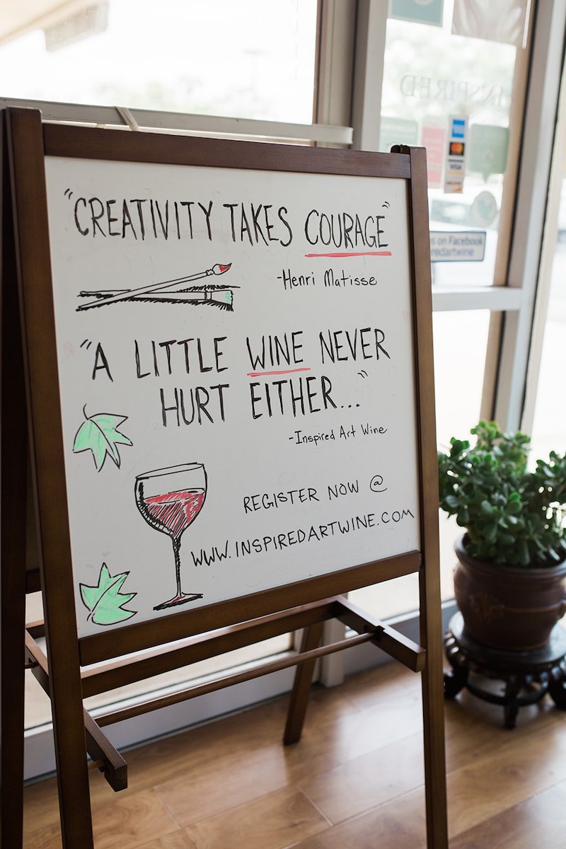 "Creativity takes courage," at InspiRED Art Wine in Costa Mesa, Orange County, California. (photo: Brandy Young)