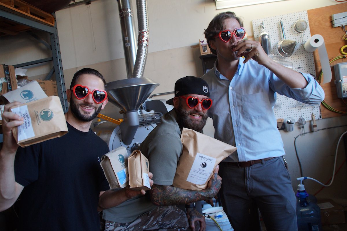 Juiced: MoonGoat Coffee founders Martin Stern, Mark Evans and David Yardley are among the most enthusiastic new business owners you'll ever meet. (photo: Bradley Zint)