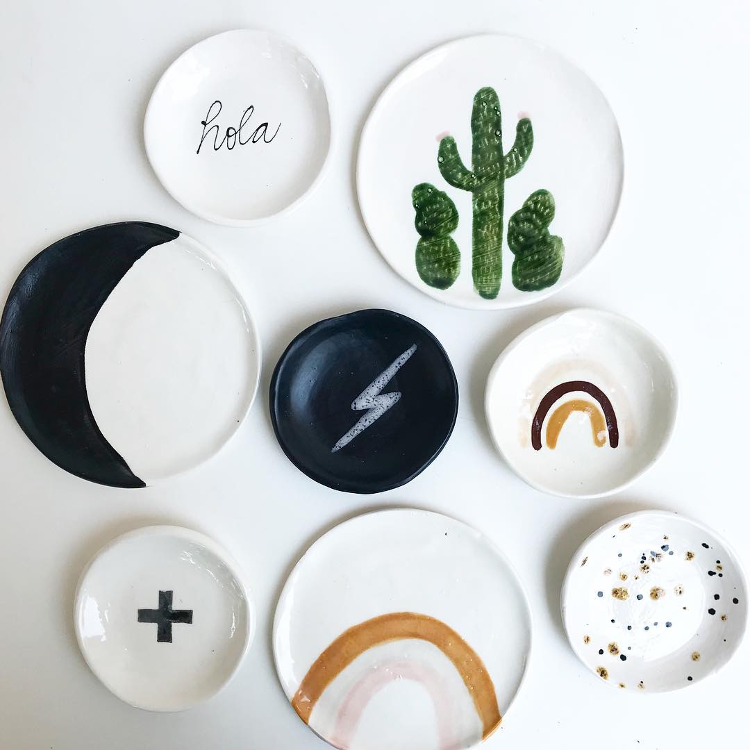 Plates by artist Andrea Luna Reece, Costa Mesa, California