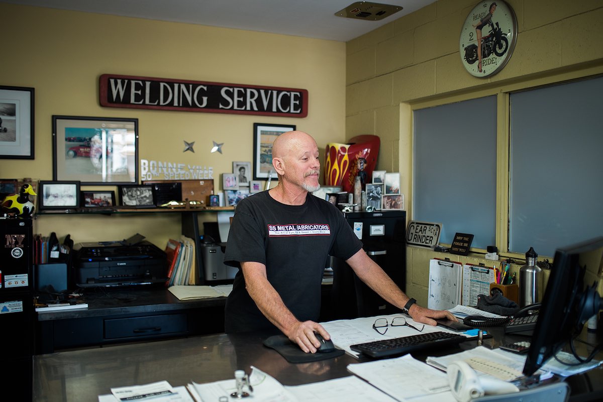 CAD Man: Kim Harding melds craftsmanship with creative problem-solving at SS Metal Fabricators in Costa Mesa, California. (photo: Brandy Young)