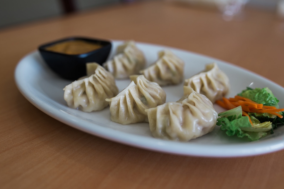 Himalayan Momo Dumpling Appetizer at The India Cafe in Costa Mesa, California. (photo: Brandy Young)