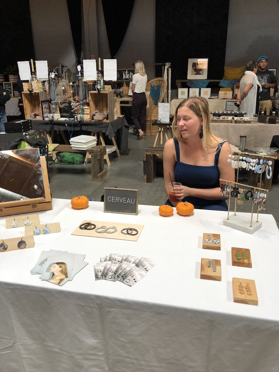 Cerveau Clay Jewelry at Second Sunday Westside Market at Westside Museum, Costa Mesa. (photo: Samantha Chagollan)