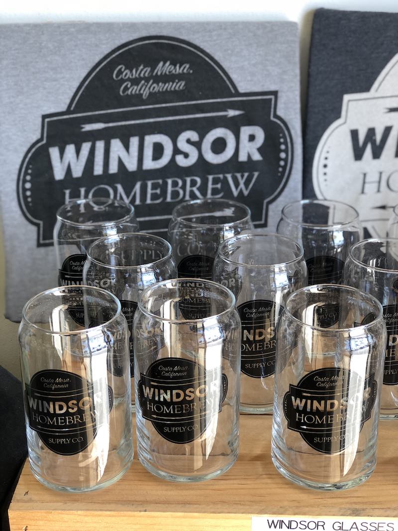 Collectible Windsor Glasses at Windsor Homebrew Supply Co. in Costa Mesa, California. (photo: Samantha Chagollan)