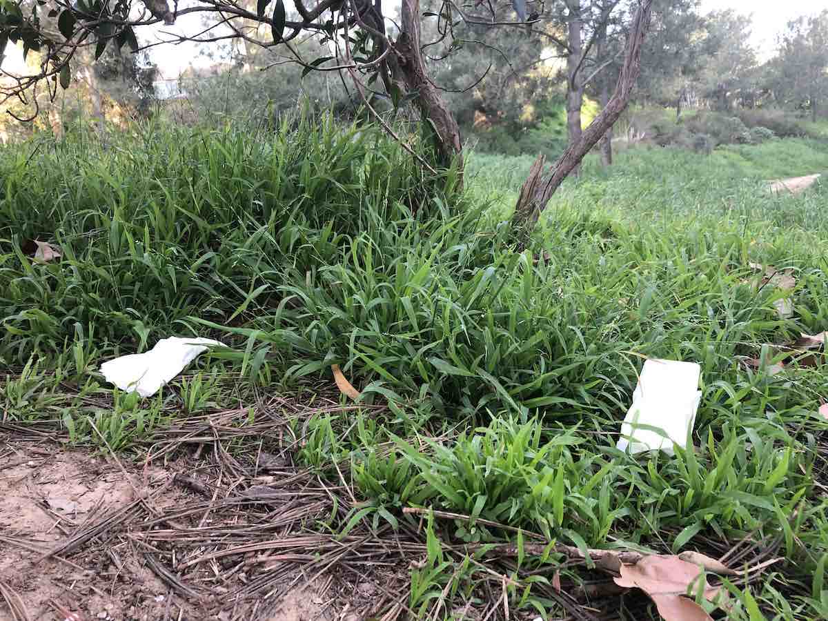 Costa Mesa 365: Baby wipes in Canyon Park, Orange County, California