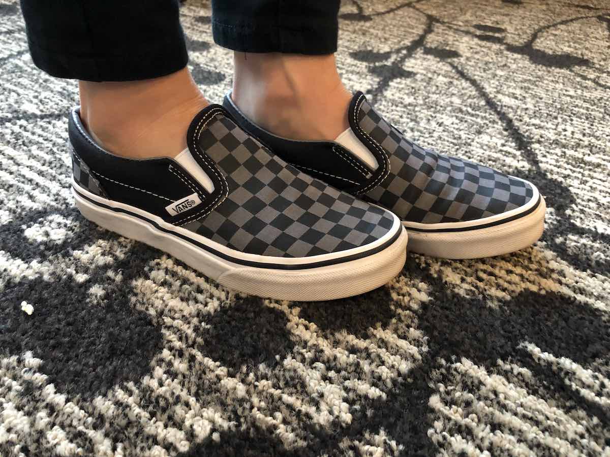 checkerboard vans pewter