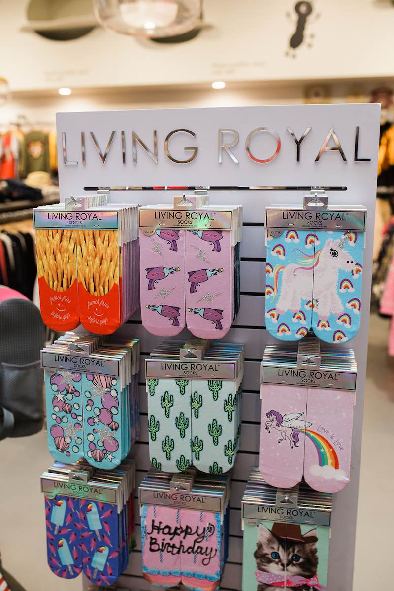 I Heart Costa Mesa: A rack with funny, novelty socks at Anthill Fashion Market in Costa Mesa, California. (photo: Brandy Young)