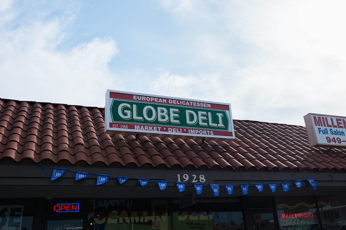 Globe European Delicatessen, since 1968, at 1928 Harbor Blvd in Costa Mesa, Orange County, California. (photo: Brandy Young)