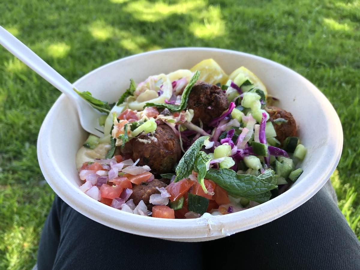 Costa Mesa 365: Falafel bowl at CAVA, 17th Street, Eastside Costa Mesa, Orange County, California.