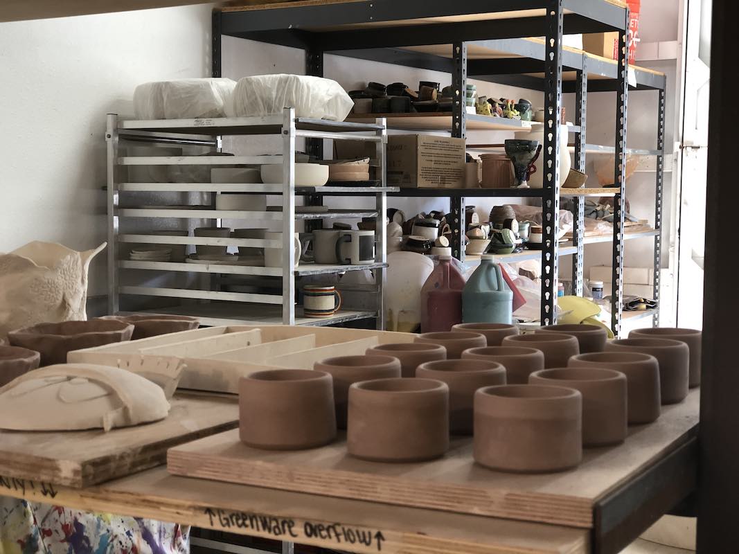 Unfinished Clay Pots at Costa Mesa Ceramics in Westside Costa Mesa, Orange County, California. (photo: Samantha Chagollan)