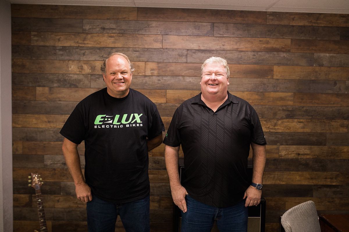 Jerry Bridgeman and J.P. Blake, co-founders of E-Lux Electric Bikes in Westside Costa Mesa, Orange County, California. (photo: Brandy Young)