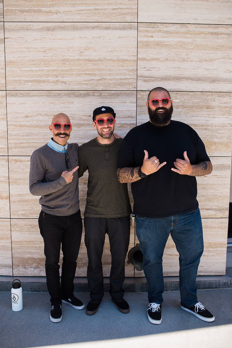 Volcom Farm To Yarn at Orange Coast College Planetarium: Derek Sabori, Ryan Immegart, Big Tony Alvarez in Costa Mesa, California.