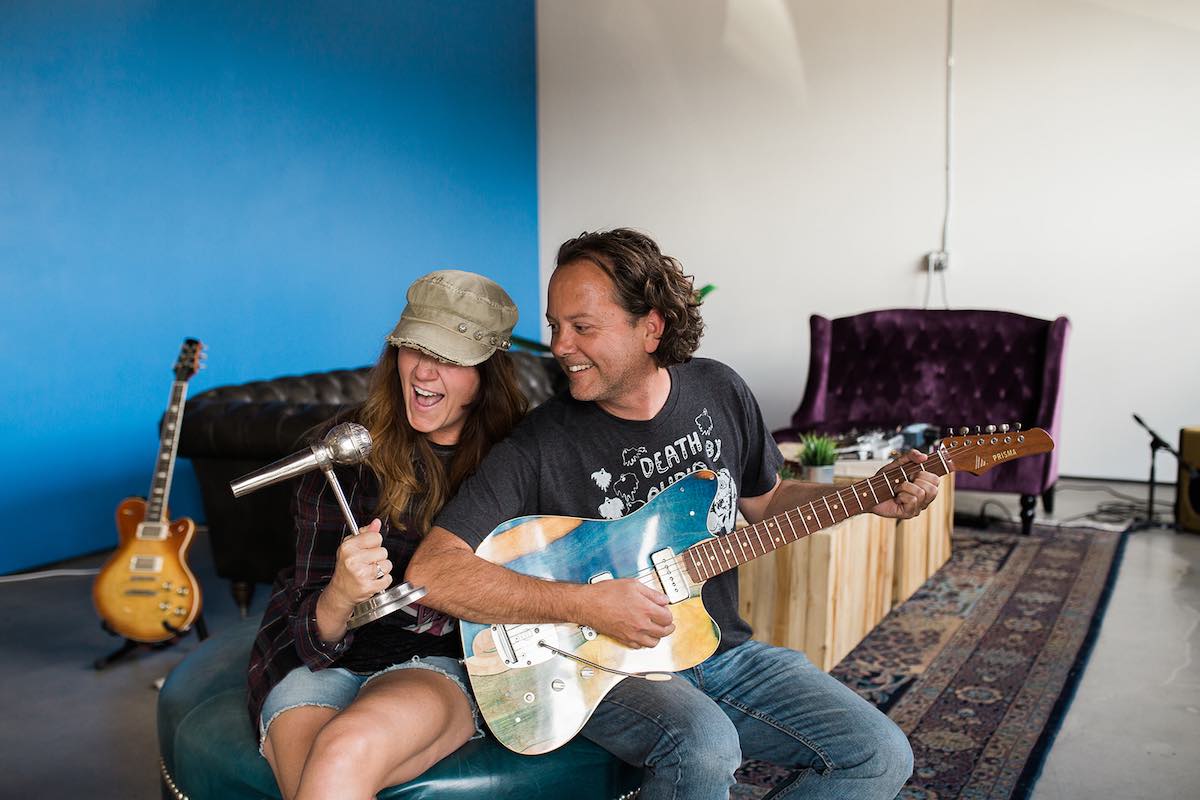 I Heart Costa Mesa: Co-owners Mary Harden and Jim Deitzel at Cottonwood Music Emporium in the SoBeCa district of Costa Mesa, Orange County, California.(photo: Brandy Young)