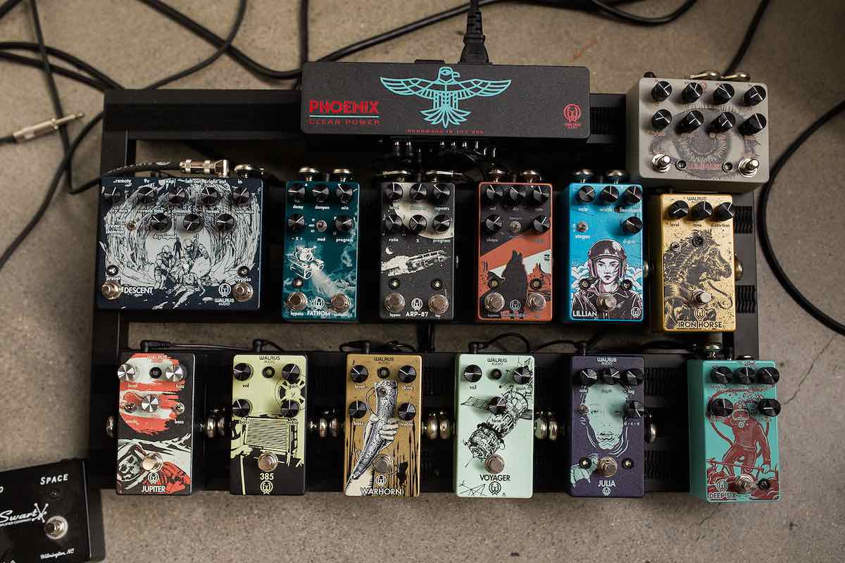 I Heart Costa Mesa: Pedal board at Cottonwood Music Emporium in the SoBeCa district of Costa Mesa, Orange County, California.(photo: Brandy Young)