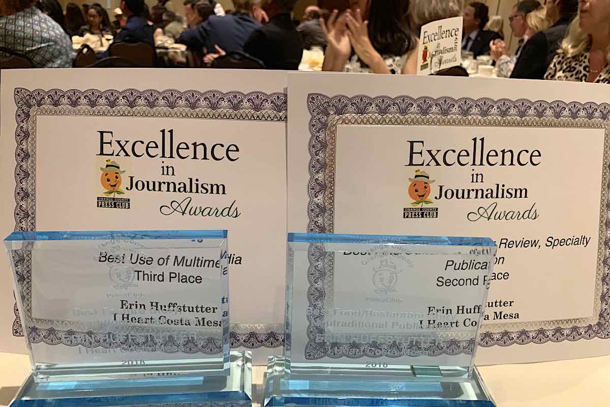 I Heart Costa Mesa: Six awards for Excellence In Journalism at the 2018 Orange County Press Club Awards Gala in Anaheim Hills, California. (photo: Brandy Young)
