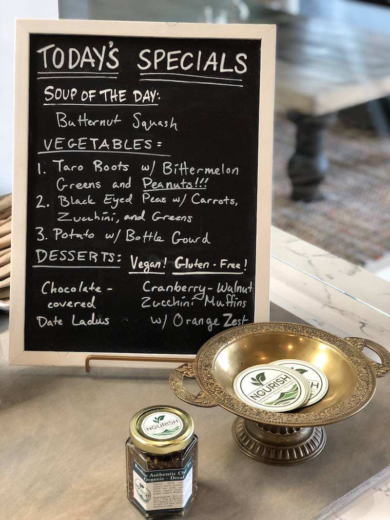 I Heart Costa Mesa: Daily Specials Board at Nourish Ayurveda Cafe in Costa Mesa, Orange County, California. (photo: Samantha Chagollan)