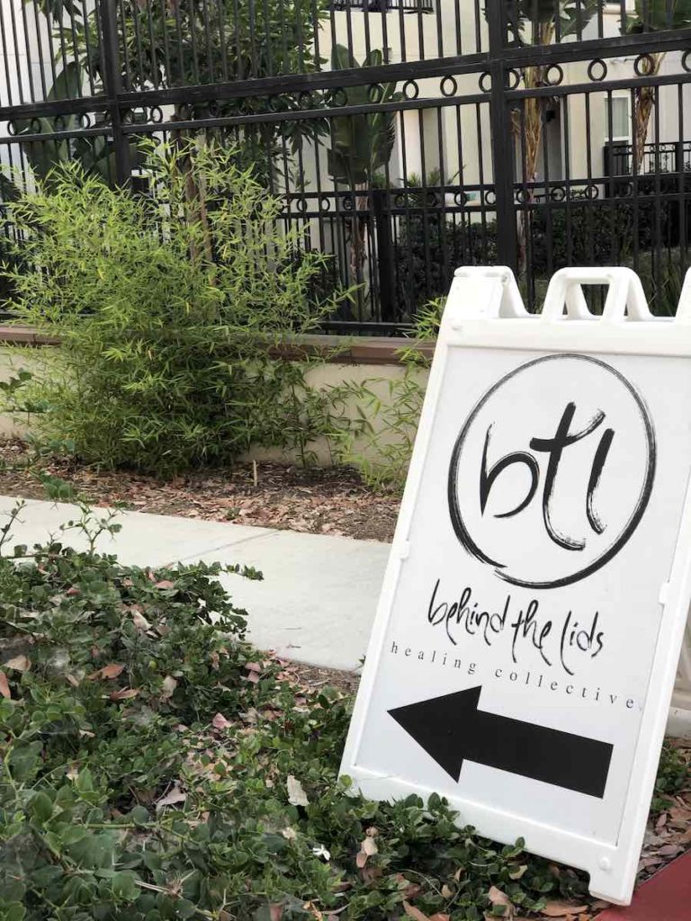 I Heart Costa Mesa: Sign Leading to Behind The Lids Healing Collective 19th Street in Costa Mesa, Orange County, California. (photo: Samantha Chagollan)