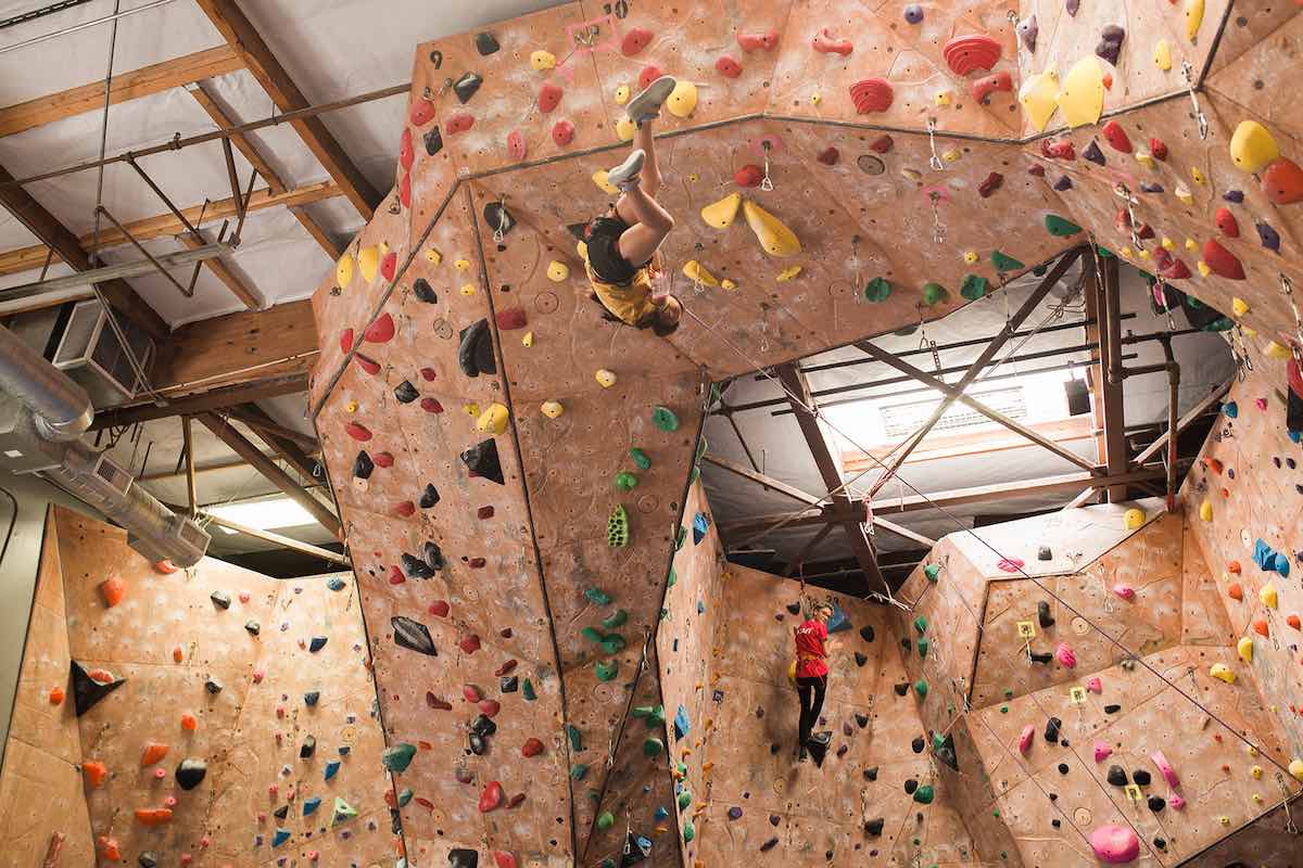 I Heart Costa Mesa: Inverted Climbing Wall at Rockreation Costa Mesa, Orange County, California. (photo: Brandy Young)