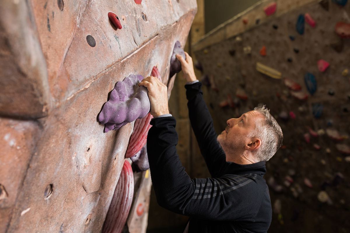 I Heart Costa Mesa: Owner, Blaine Eastcott, climbs to new heights at Rockreation Costa Mesa, Orange County, California. (photo: Brandy Young)