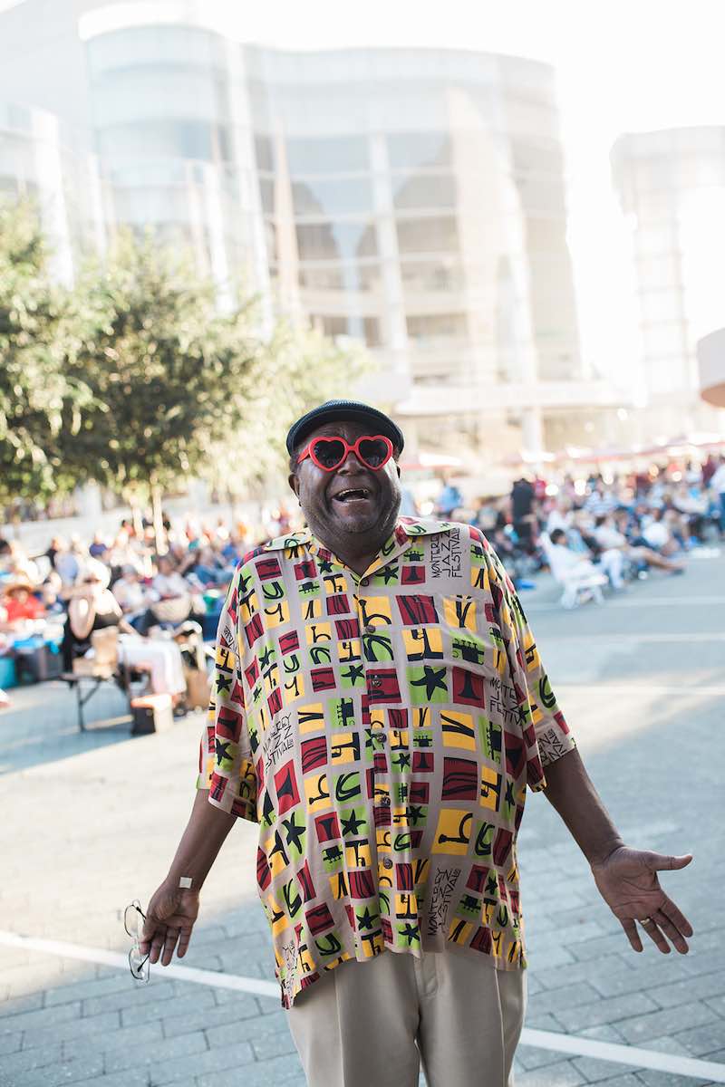 I Heart Costa Mesa: KJazz Radio Personality, Bubba Jackson, at Free Jazz Friday on Argyros Plaza SCFTA in Orange County, California, (photo: Brandy Young)