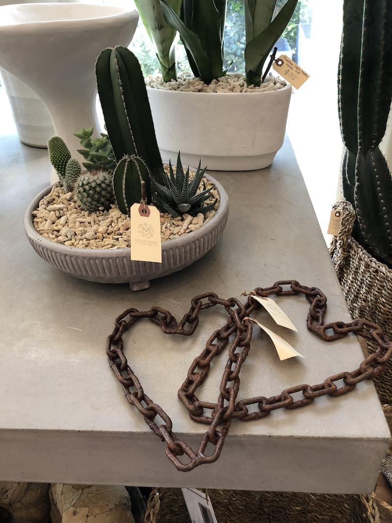 I Heart Costa Mesa: Chain Hearts at Molly Wood Garden Design in Eastside Costa Mesa, Orange County, California. (photo: Samantha Chagollan)