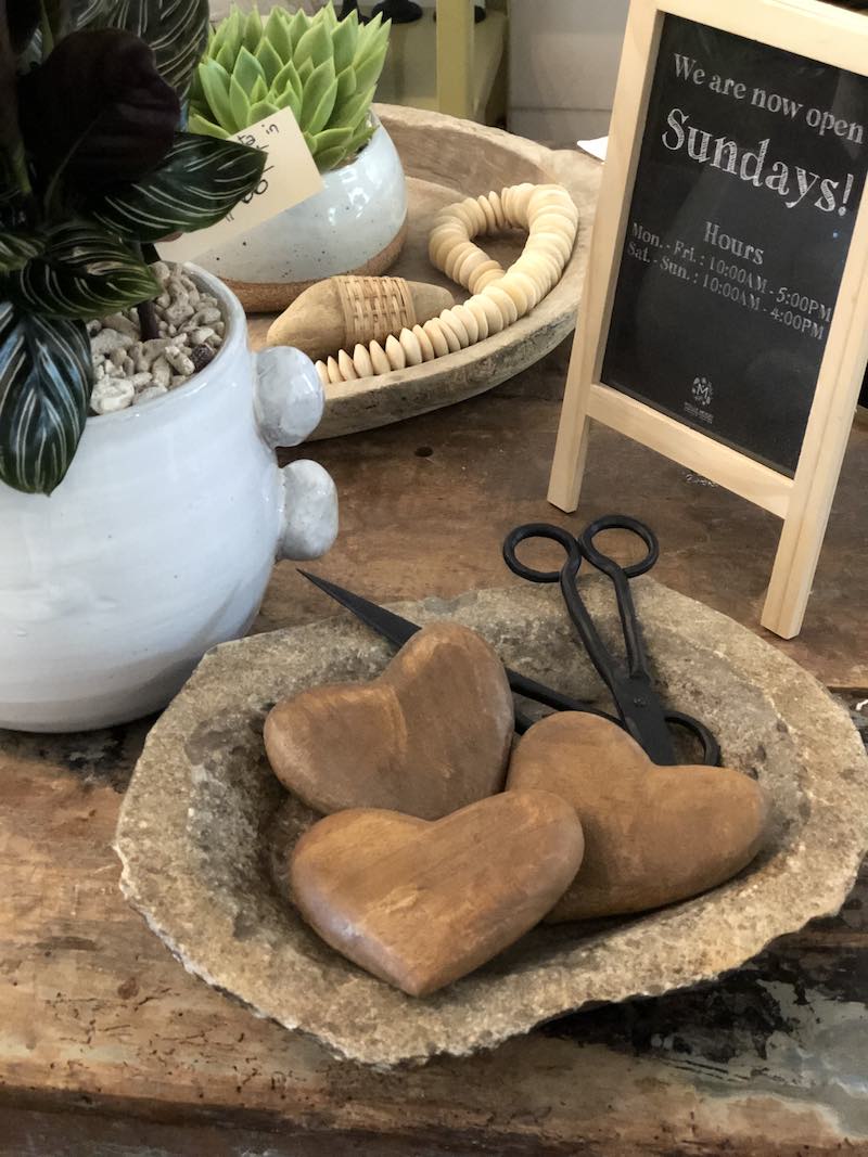 I Heart Costa Mesa: Decorative Hearts at Molly Wood Garden Design in Eastside Costa Mesa, Orange County, California. (photo: Samantha Chagollan)