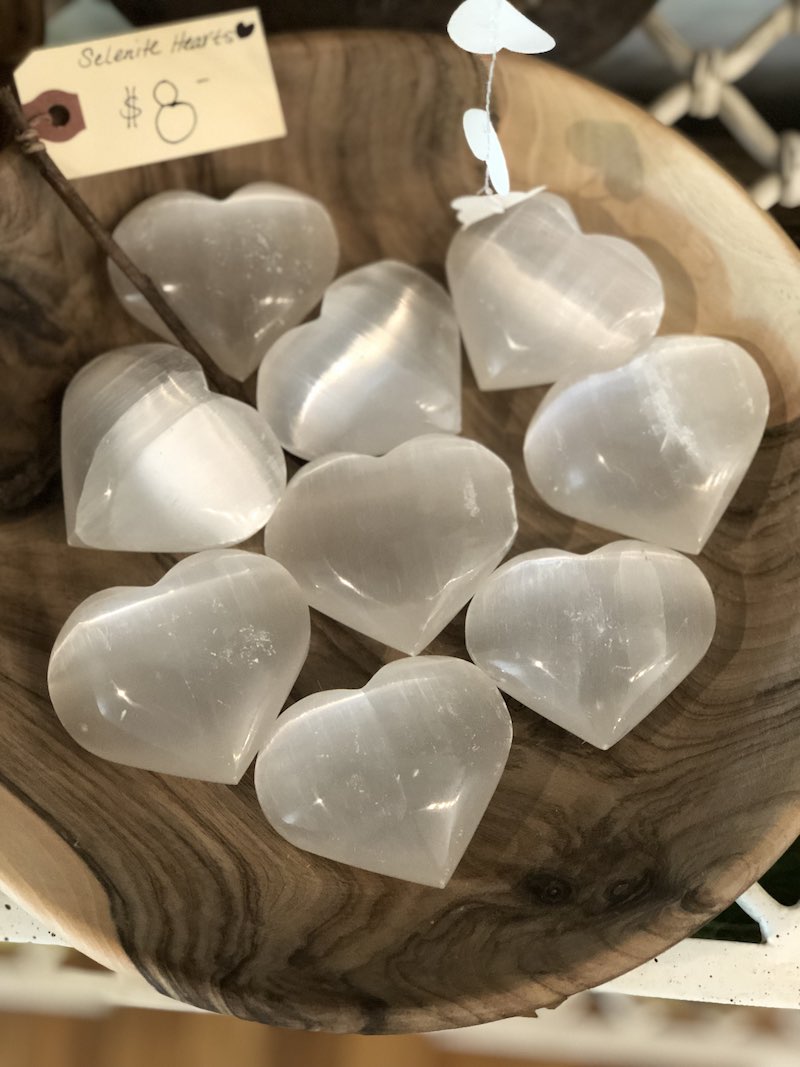 I Heart Costa Mesa: Selenite Hearts at Molly Wood Garden Design in Eastside Costa Mesa, Orange County, California. (photo: Samantha Chagollan)